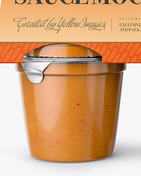 Peach Apple Sauce 4-6 Oz. Cups Mockup - Front View