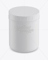 Matte Plastic Jar with Glossy Label Mockup (High-Angle Shot)