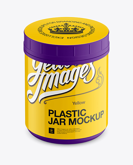 Matte Plastic Jar with Glossy Label Mockup (High-Angle Shot) - Glass+Jar+With+Cherry+Jam+On+Light+Background,+Label+For+Jam.+Mockup+For+Your+Brand+Realistic+...