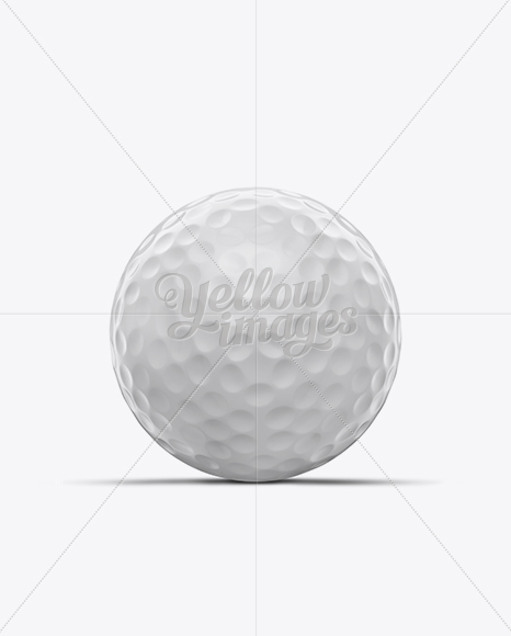 Glossy Golf Ball Mockup - Front View