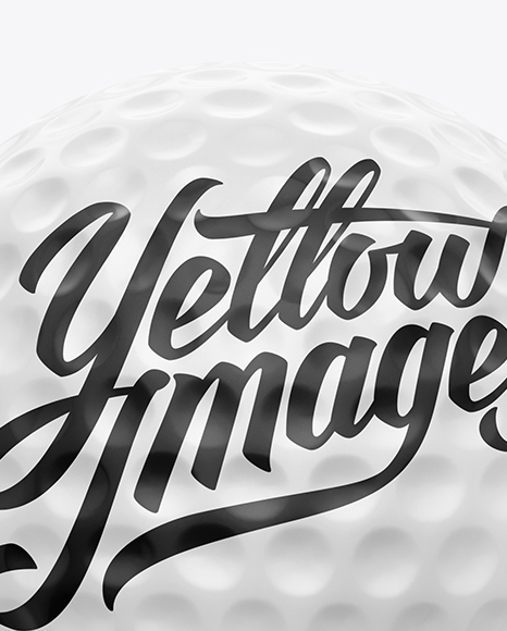 Glossy Golf Ball Mockup - Front View