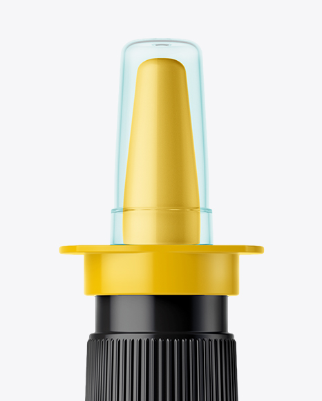 Amber Nasal Spray Bottle Mockup - Front View