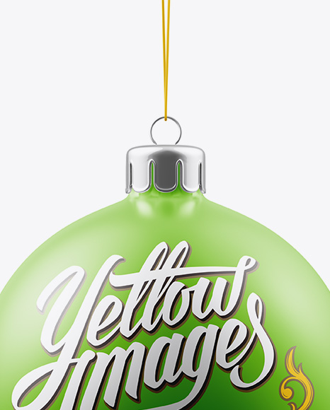 Matte Christmas Ball Mockup - Front View