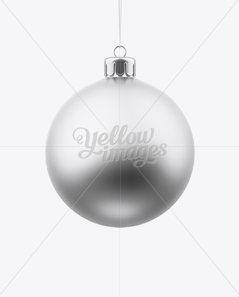 Matte Metallic Christmas Ball Mockup - Front View