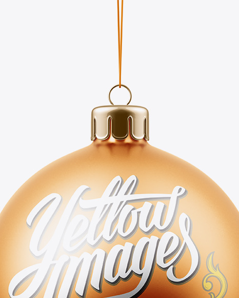 Matte Metallic Christmas Ball Mockup - Front View