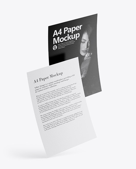 Two Textured A4 Papers Mockup