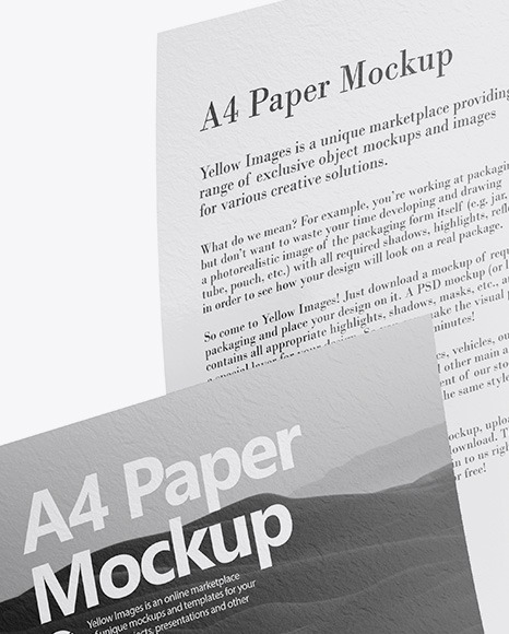 Two Textured A4 Papers Mockup