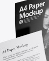 Two Textured A4 Papers Mockup