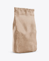 Kraft Food Bag Mockup - Halfside View