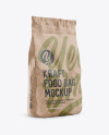 Kraft Food Bag Mockup - Halfside View