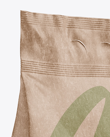 Kraft Food Bag Mockup - Halfside View