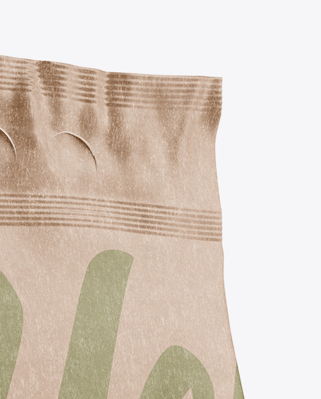 Kraft Food Bag Mockup - Halfside View