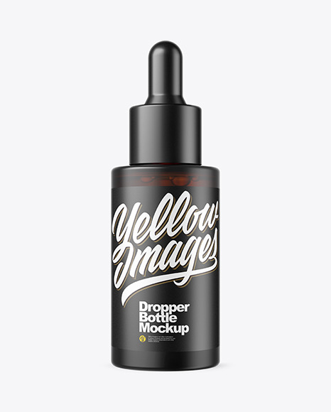 Frosted Amber Glass Dropper Bottle Mockup