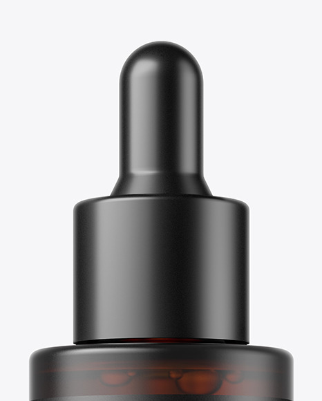 Frosted Amber Glass Dropper Bottle Mockup