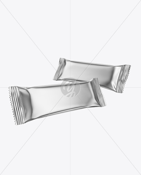 Two Metallic Snack Bars Mockup