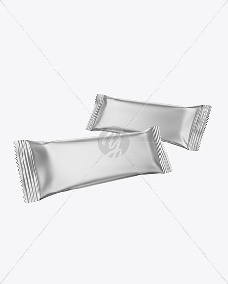 Two Matte Metallic Snack Bars Mockup