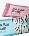 Two Matte Metallic Snack Bars Mockup