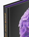 Hardcover Book with Dust Jacket Mockup - Half Side View (High Angle Shot)