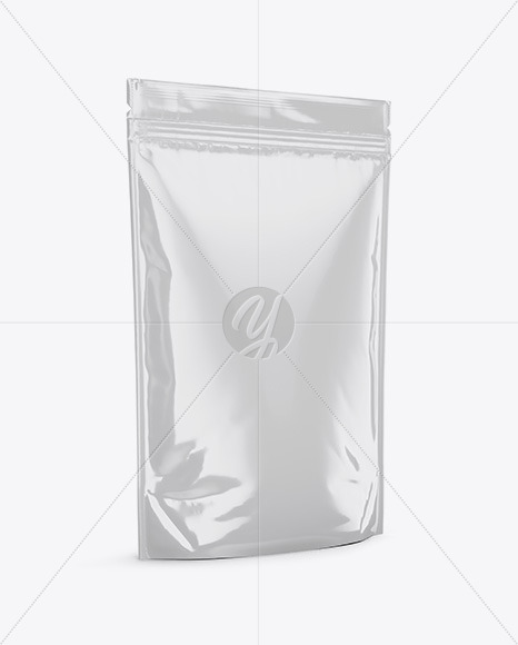 Glossy Stand-Up Pouch Mockup - Halfside View