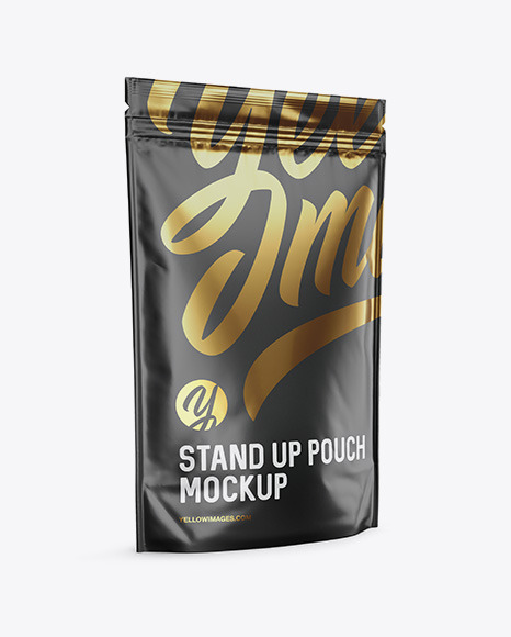 Matte Stand-Up Pouch Mockup - Halfside View