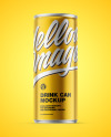 Glossy Metallic Drink Can Mockup