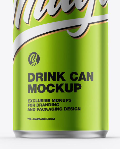 Glossy Metallic Drink Can Mockup