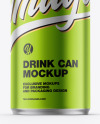 Glossy Metallic Drink Can Mockup