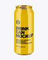 500ml Glossy Aluminium Drink Can Mockup