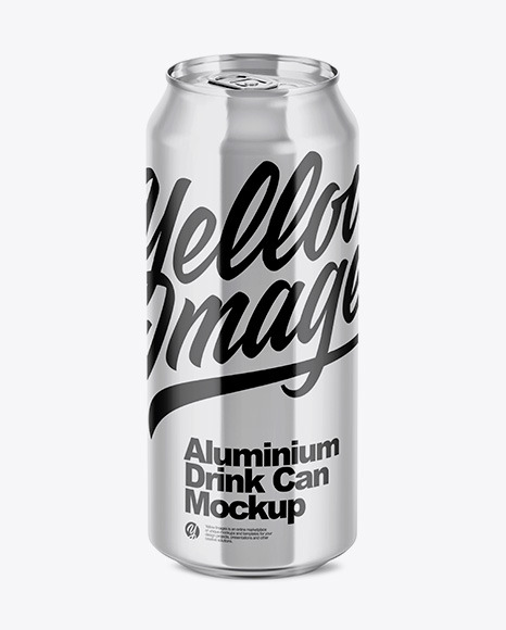 500ml Glossy Aluminium Drink Can Mockup
