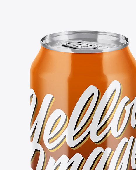500ml Glossy Aluminium Drink Can Mockup