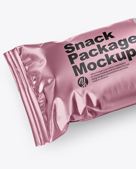 Matte Metallic Snack Package Mockup