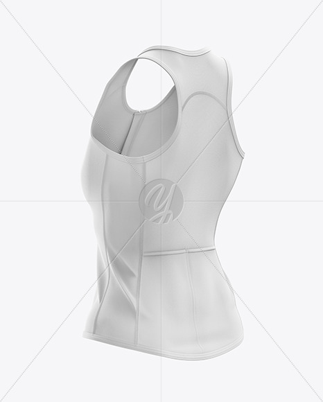 Women’s Triathlon Top mockup (Back Half Side View)