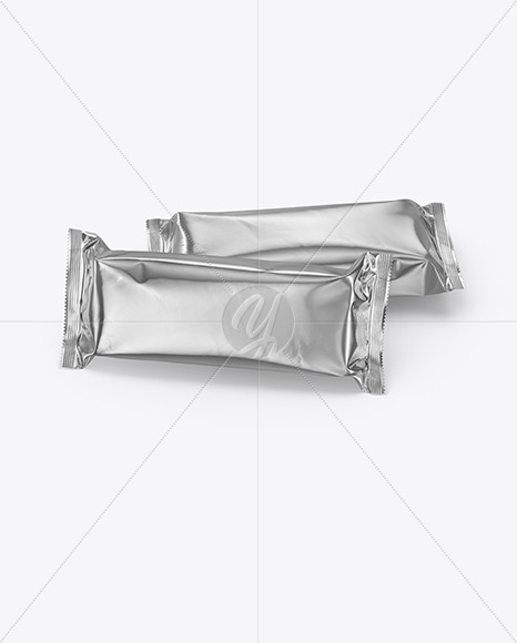 Two Metallic Snack Bars Mockup