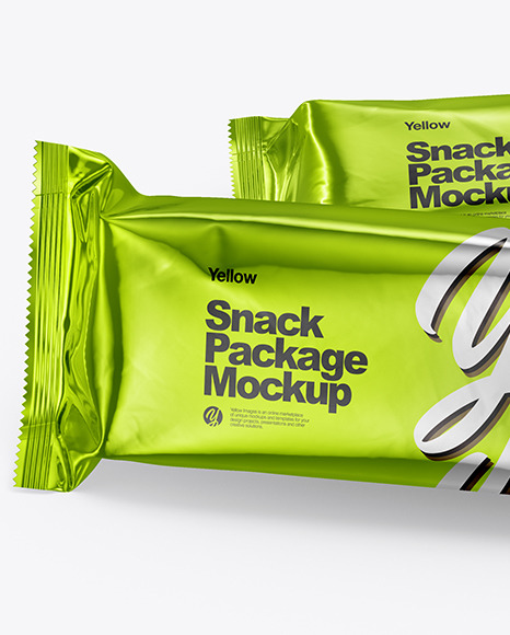 Two Metallic Snack Bars Mockup