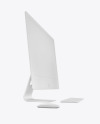 Clay IMac Pro with Keyboard and Mouse Mockup