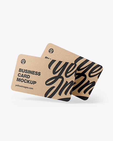 Kraft Business Cards Mockup - Stack of brochures mockup