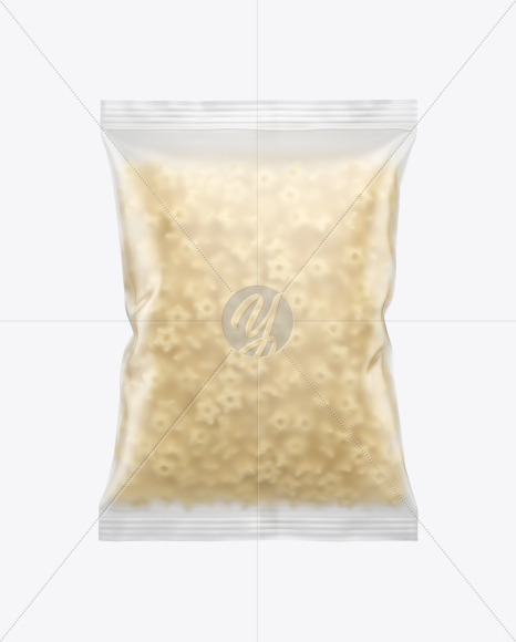 Frosted Bag With Corn Stars Cereal Mockup