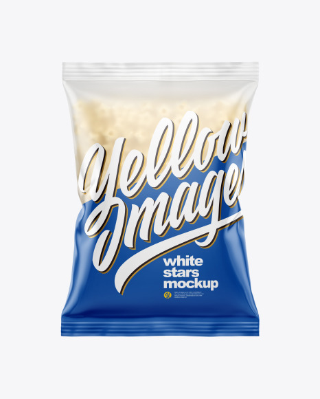 Frosted Bag With Corn Stars Cereal Mockup