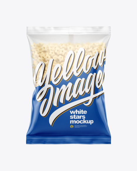 Matte Bag With Corn Stars Cereal Mockup