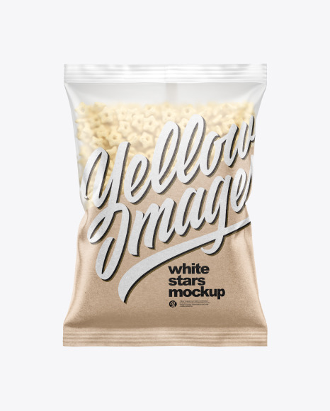 Matte Bag With Corn Stars Cereal Mockup