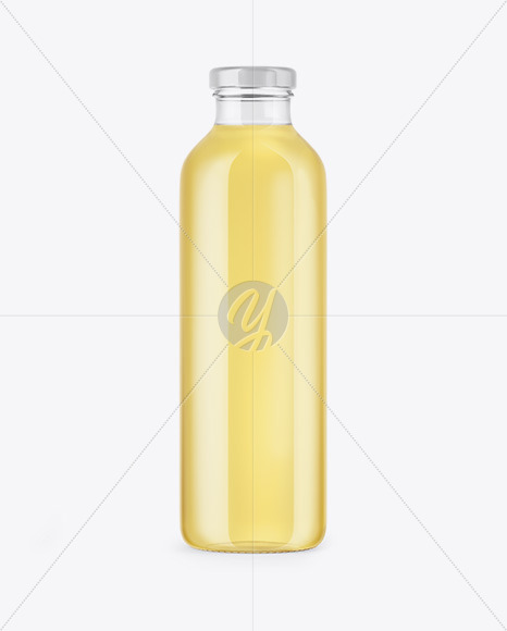 Clear Glass Bottle With Grape Juice Mockup