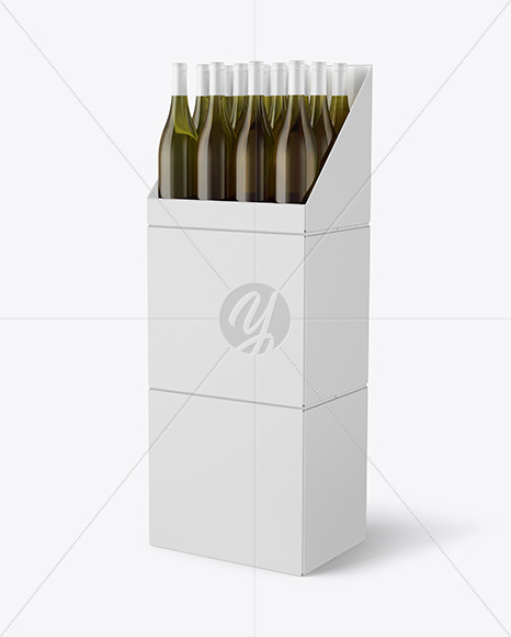 Stand with White Wine Bottles Mockup