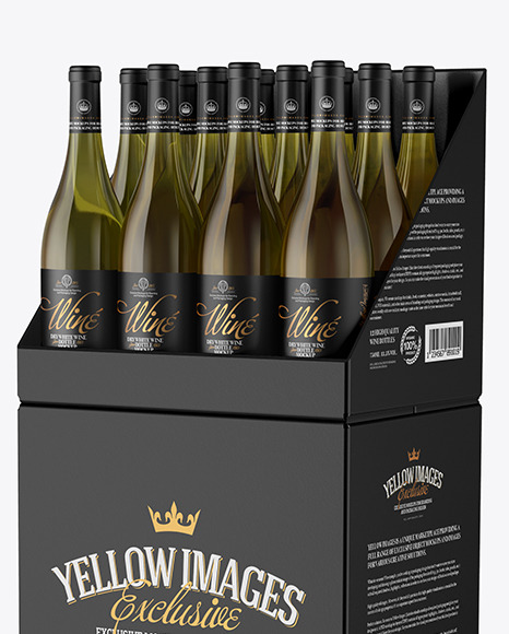 Stand with White Wine Bottles Mockup