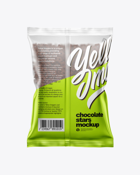 Matte Bag With Chocolate Stars Cereal Mockup