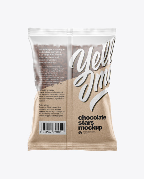 Matte Bag With Chocolate Stars Cereal Mockup