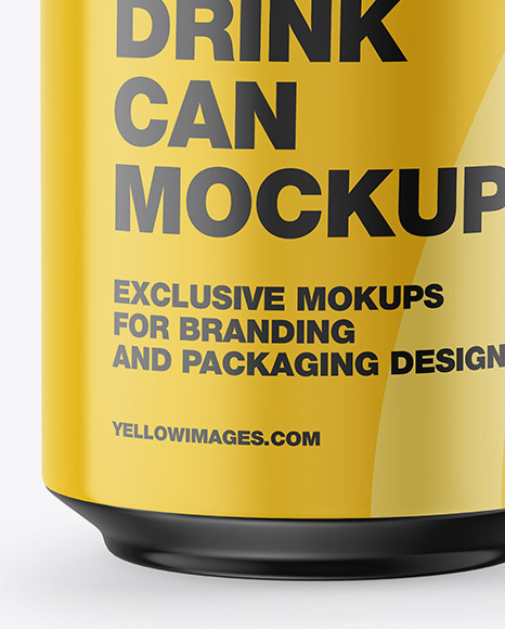 Glossy Drink Can Mockup