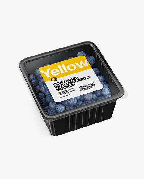 Container w/ Blueberry Mockup