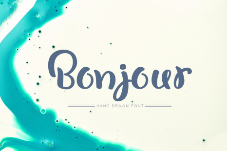 Bonjour Hand Drawn Font - Hand drawn hearts