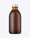 Frosted Amber Glass Bottle Mockup