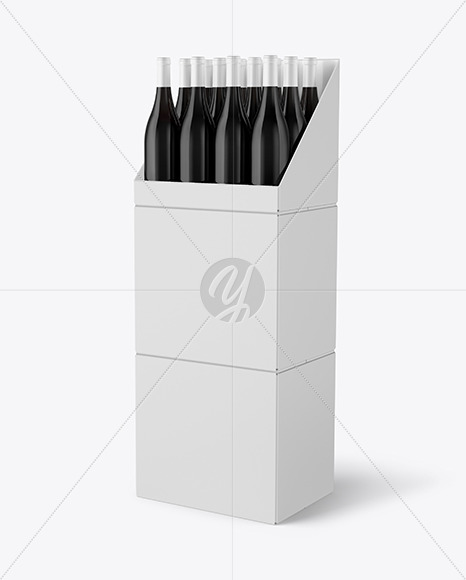 Stand with Red Wine Bottles Mockup